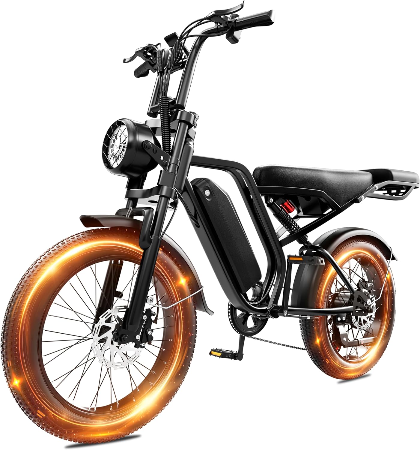 Electric Bike for Adults 300lbs, 1500W Peak Motor, E Bike for Adults 33 MPH 5-Speed All-Terrain Ebike, 20″ Fat Tire Bicycle with 48V 15Ah Removable Battery, Electric Dirt Bike Hydraulic Disc Brakes