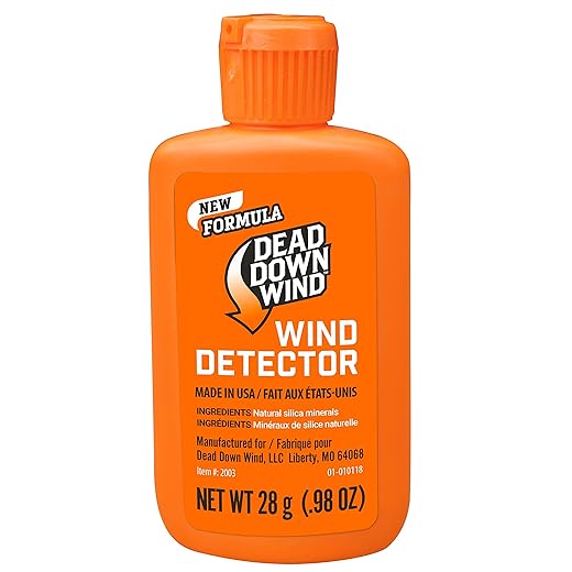 Dead Down Wind Hunting Wind Detector | Odorless Wind Direction Indicator, Longer Range Visibility, Detects Subtle Breezes, No Clumping, Mess Free Formula | Secure Squeeze Bottle | .98 Oz Orange One Size