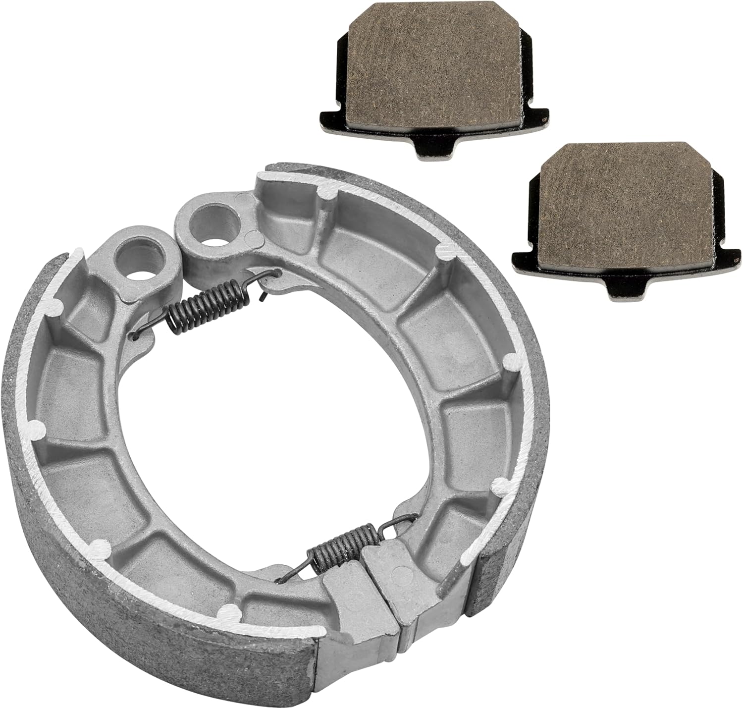 Caltric Front Brake Pads and Rear Shoes Compatible with Honda CX500C Custom / Cx500D Deluxe 1978-1981