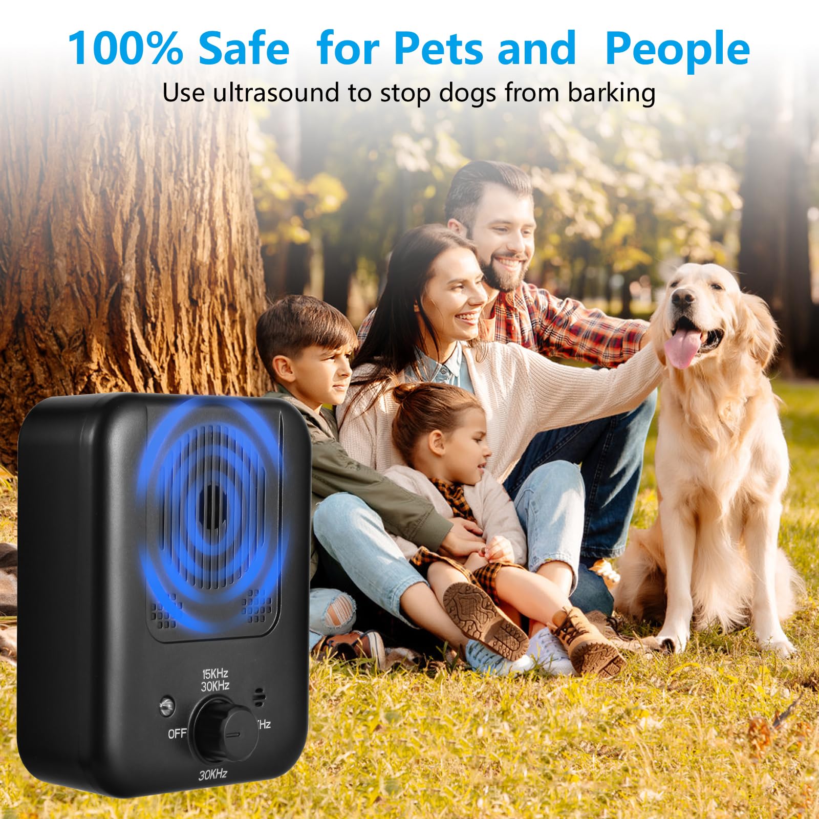MOXIAOYAN Ultrasonic Dog Bark Deterrent Devices, Anti Barking Device for Dogs with 3 Modes Indoor & Outdoor, Safe for Dogs & Human Portable with 3 Modes, Dog Training & Behavior Aids, Bark Box 1