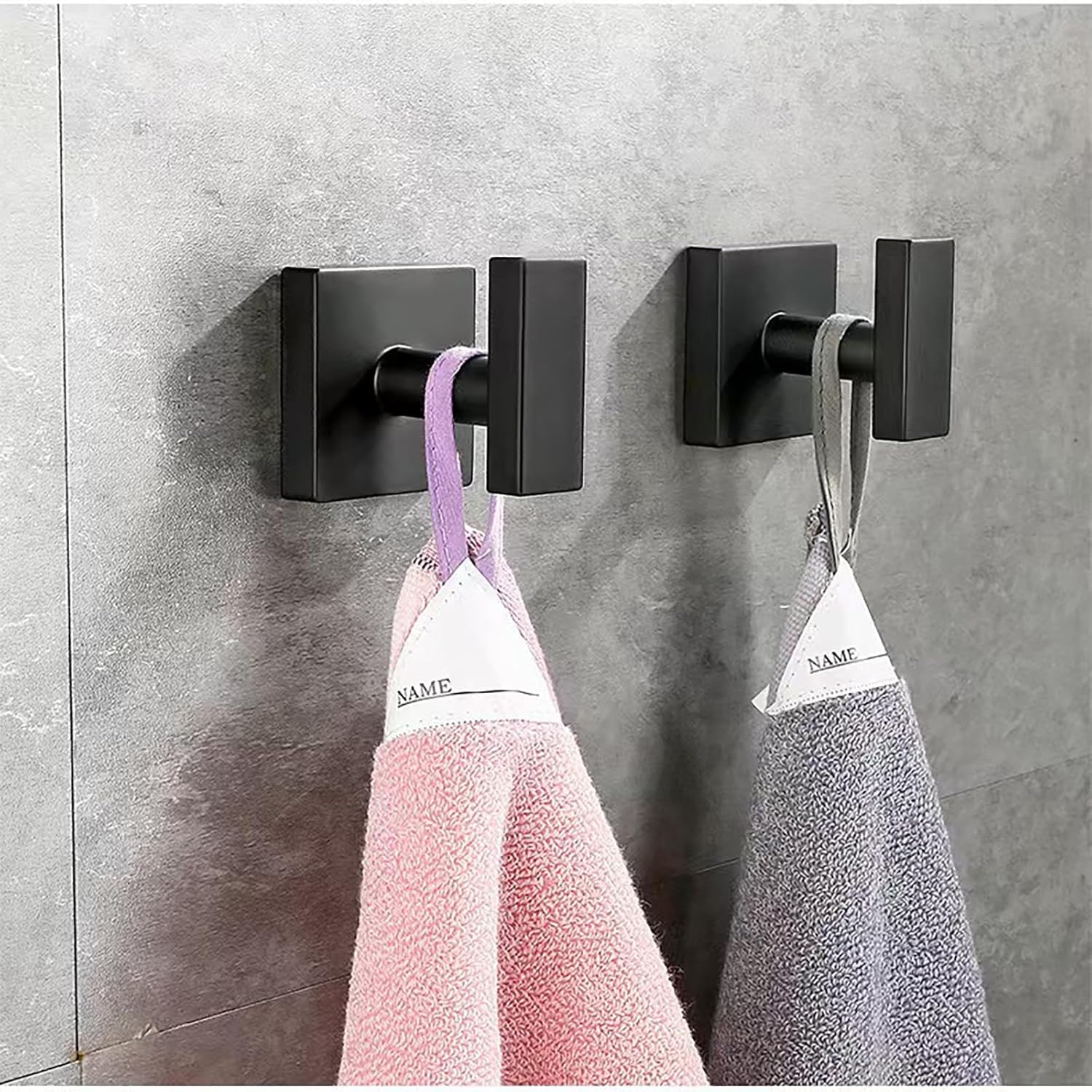 ALTPWJW Door Hooks,2 Pack Stainless Steel Towel Hooks for Bathrooms Screw in Coat Robe Hook(Matte Black) - Image 3