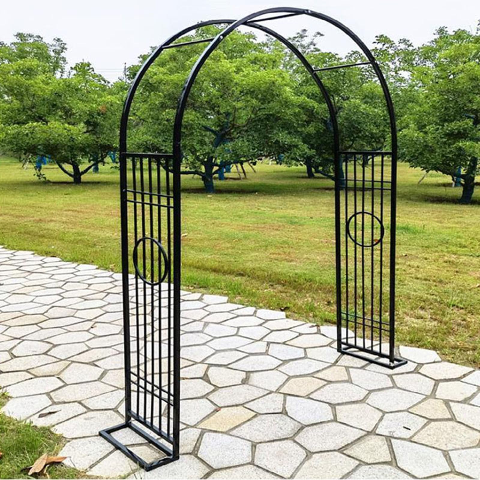 Arche de jardin robuste en acier durable, treillis noir grand format de 3,40 m