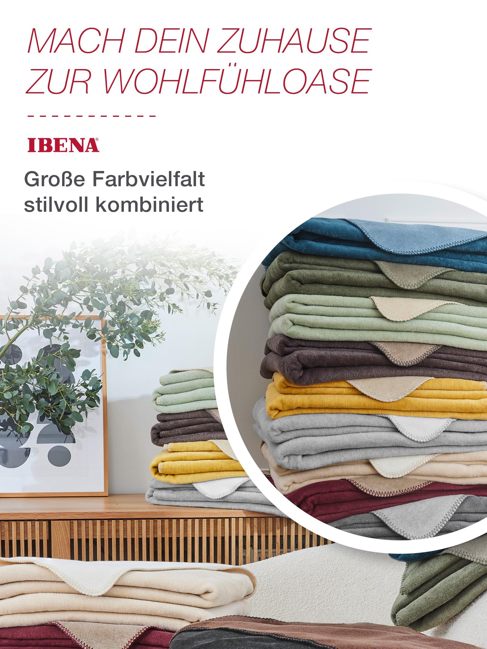 Ibena Dublin Decke 150x200 cm - Baumwollmix kuschelig, warm & waschbar, Wendedecke Terracotta orange