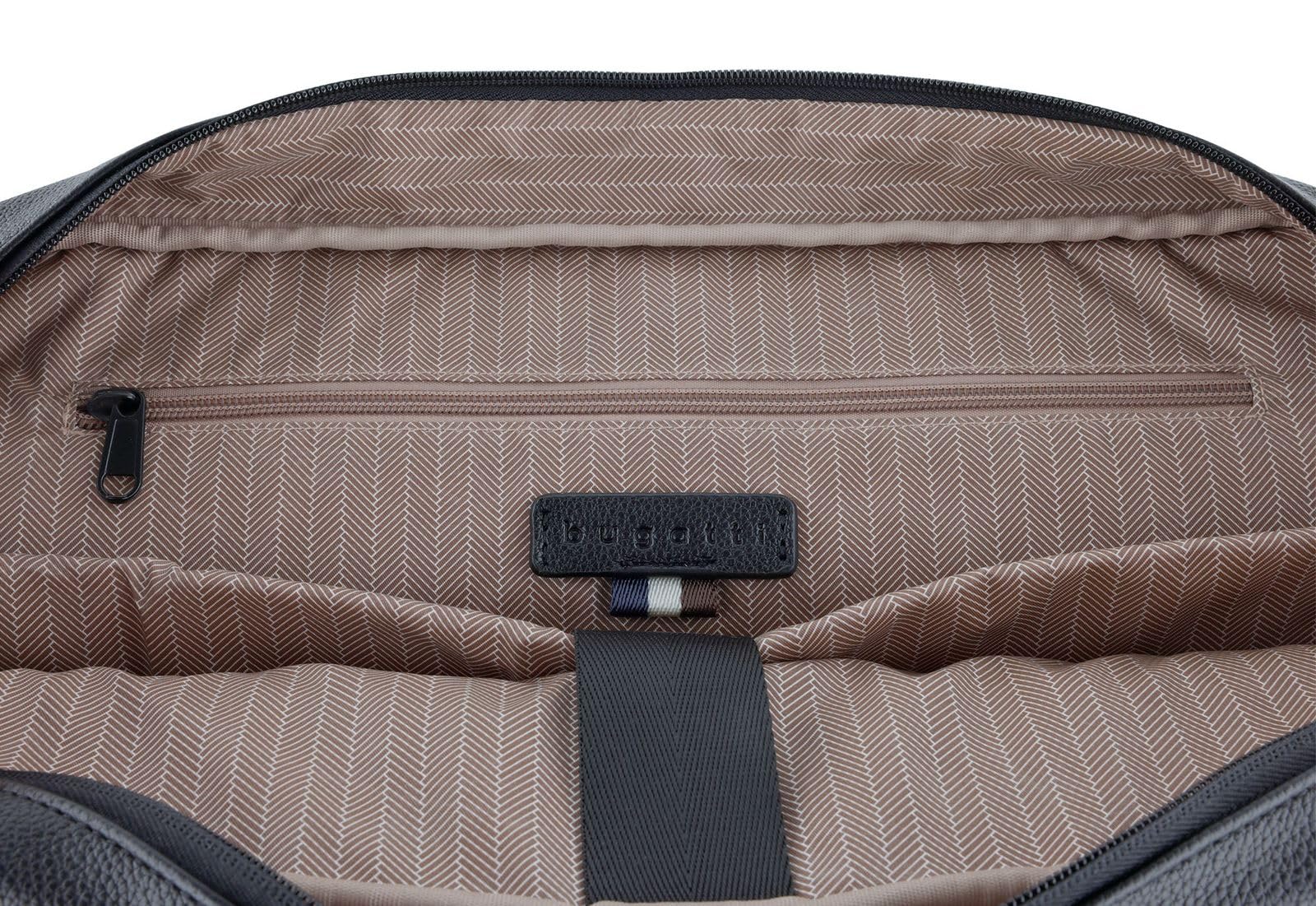 bugatti Rico Maletín, elegante maletín de negocios con compartimento para portátil de 15 pulgadas en negro
