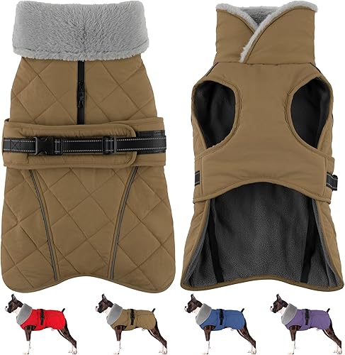 Petglad Dog Coat, Waterproof Dog Winter Jacket with Adjustable Buckle, Reflectiv