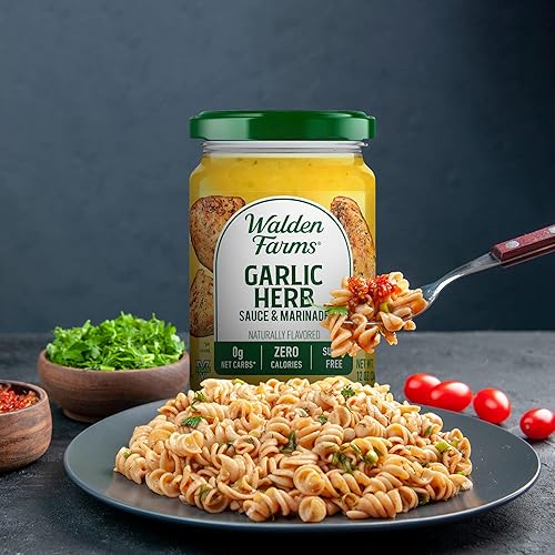 Miniatura 88 de Walden Farms Salsa Alfredo - Salsa cremosa de estilo italiano cero calorías, sin azúcar, keto y sin carbohidratos, botella de 12 onzas