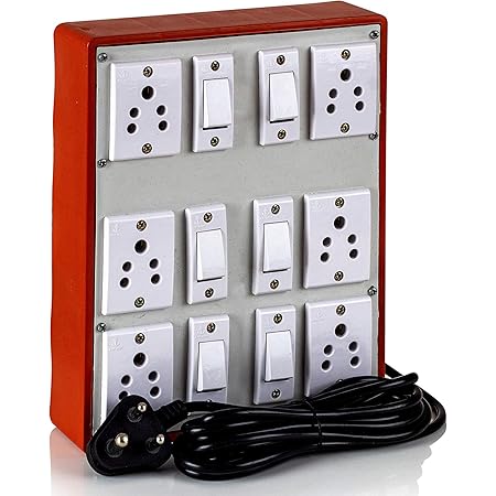 Buy Hiken Electric Wooden Switch Board 2 Sockets 10 Switches 1 Mcp Online At Low Prices In India Amazon In