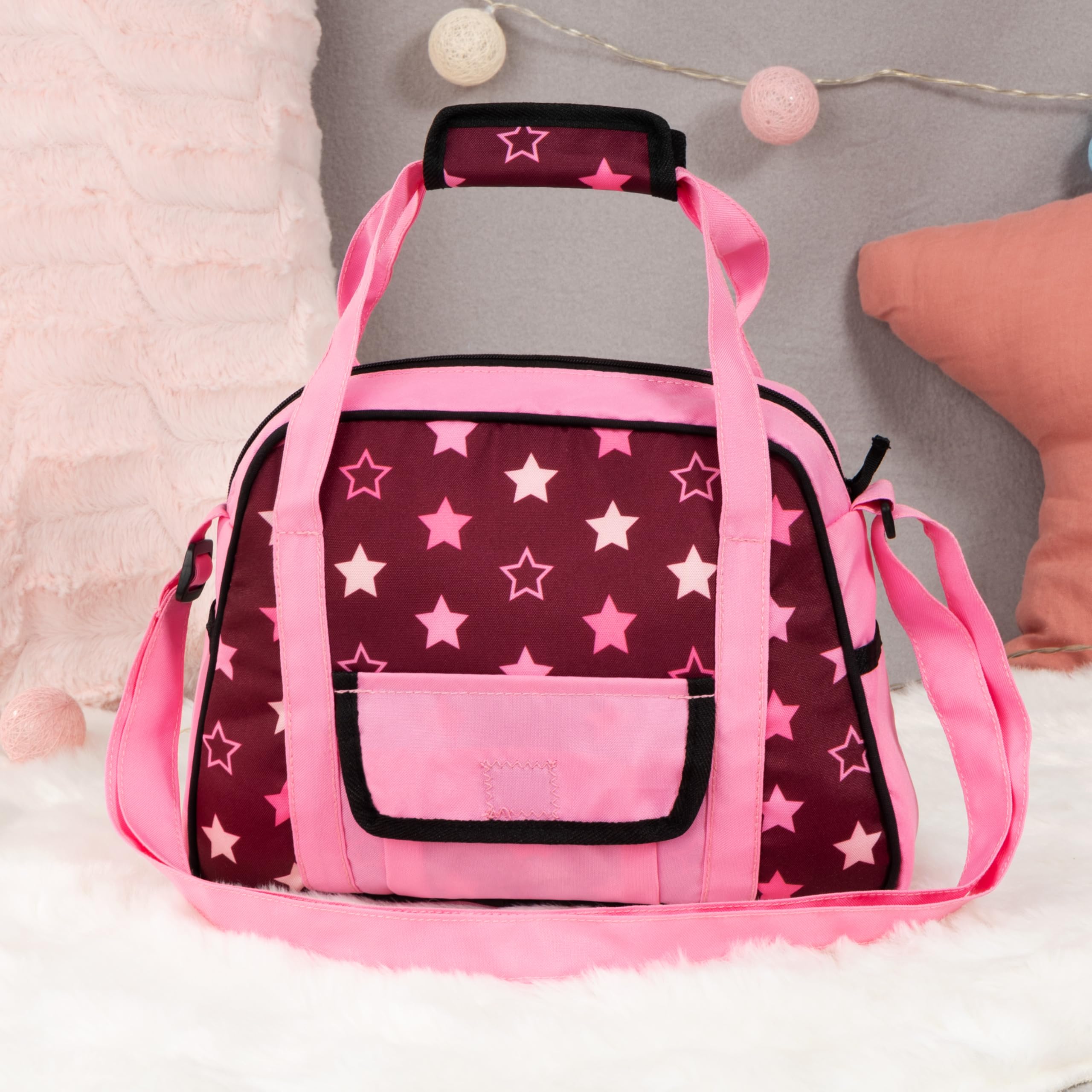 Bayer Design changing bag for dolls changing mat, sewing diaper, nappy, Bordeaux, 27 x 7 x 20 cm - Image 4