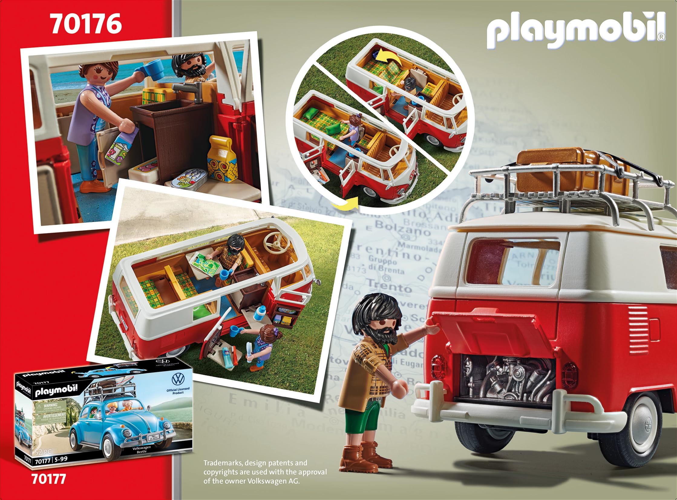 PLAYMOBIL | Volkswagen | T1 Camping Bus |Sammelauto | Für Kinder und Erwachsene | 70176
