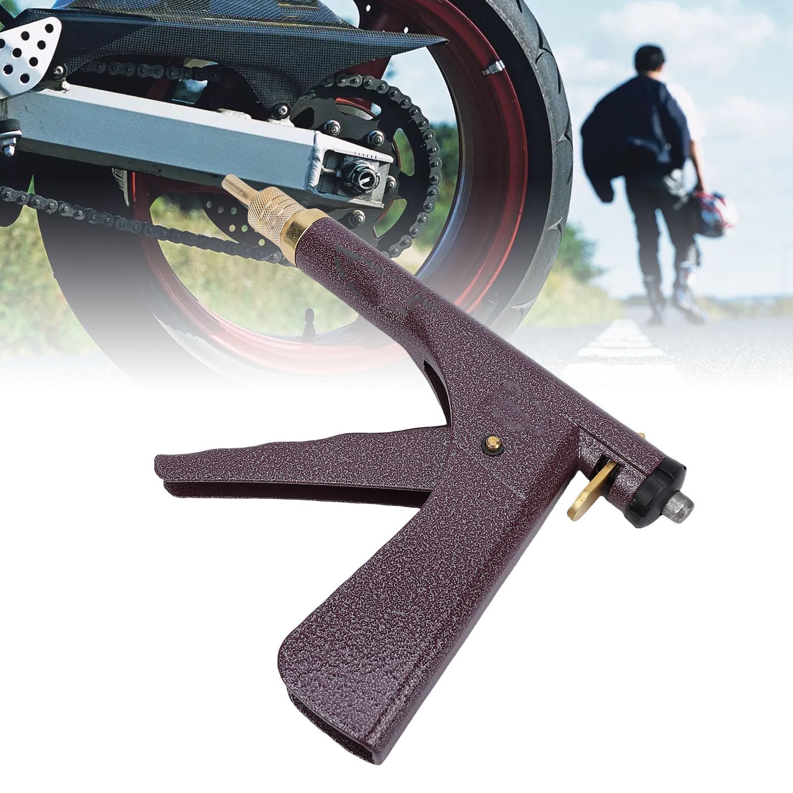 Yctze Kit di Riparazione Foratura Pneumatici Tubeless, Kit Tappo a Fungo dalle Prestazioni Stabili Eccellente Tenuta dei Pneumatici con Impugnatura a Grilletto, per Moto, Auto
