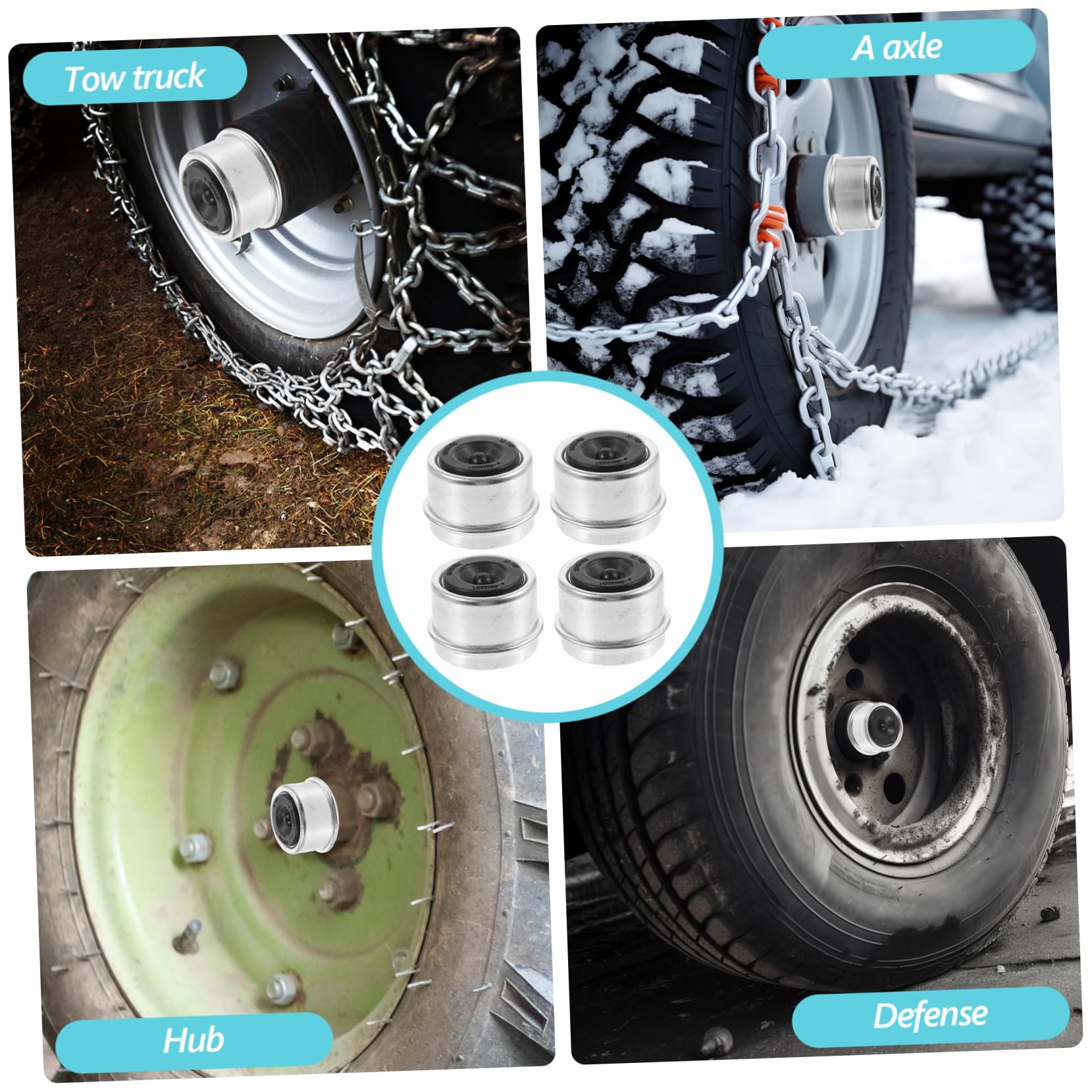 OUNONA Trailer Trailer Axle Dust Cover Wheel Bearing Protector Metal Cap for Axle