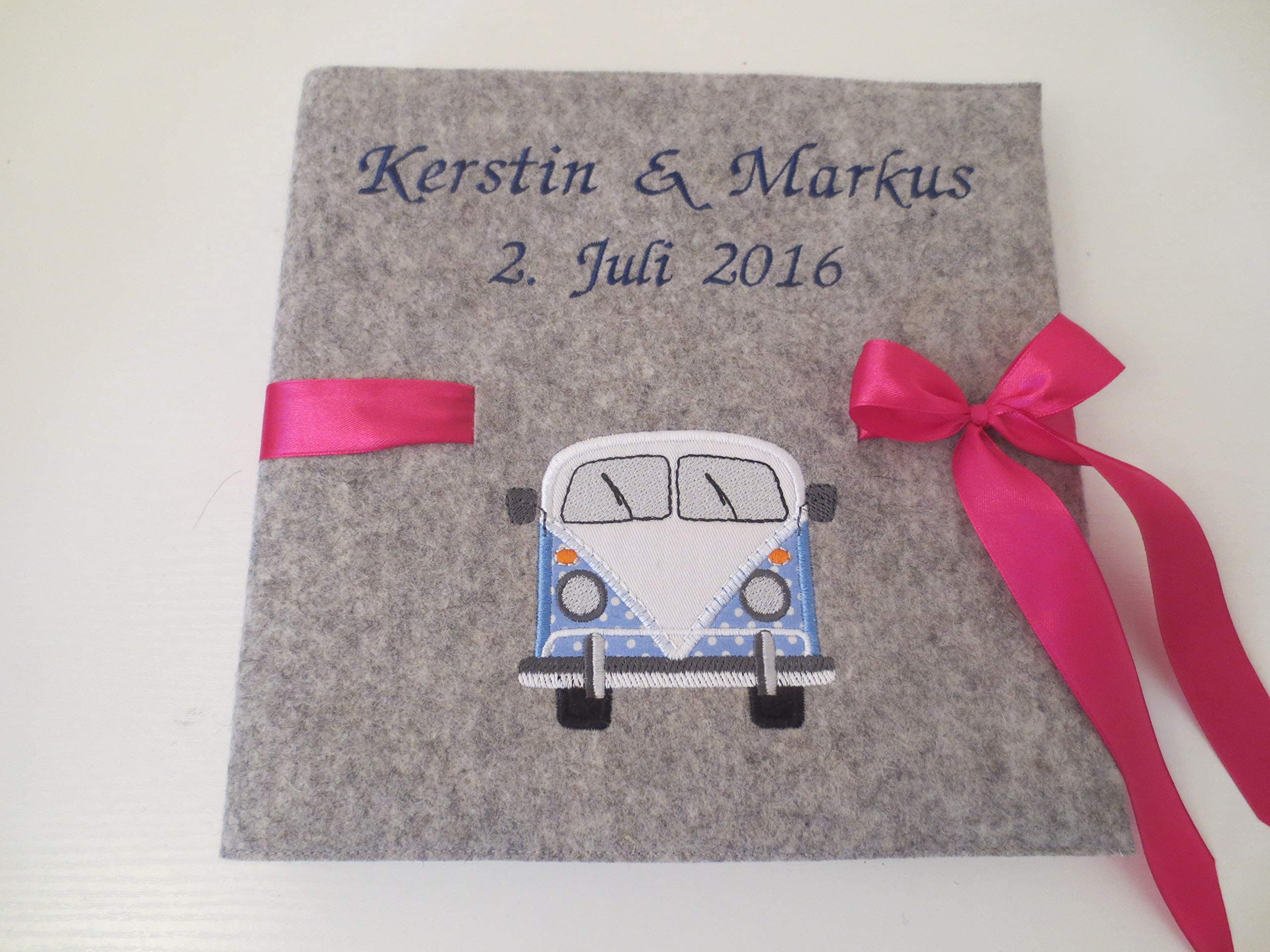 Fotoalbum Album Hochzeitsalbum Hochzeit Gästebuch Hochzeitsreise Geschenk Wollfilz Filz 26 cm x 25 cm