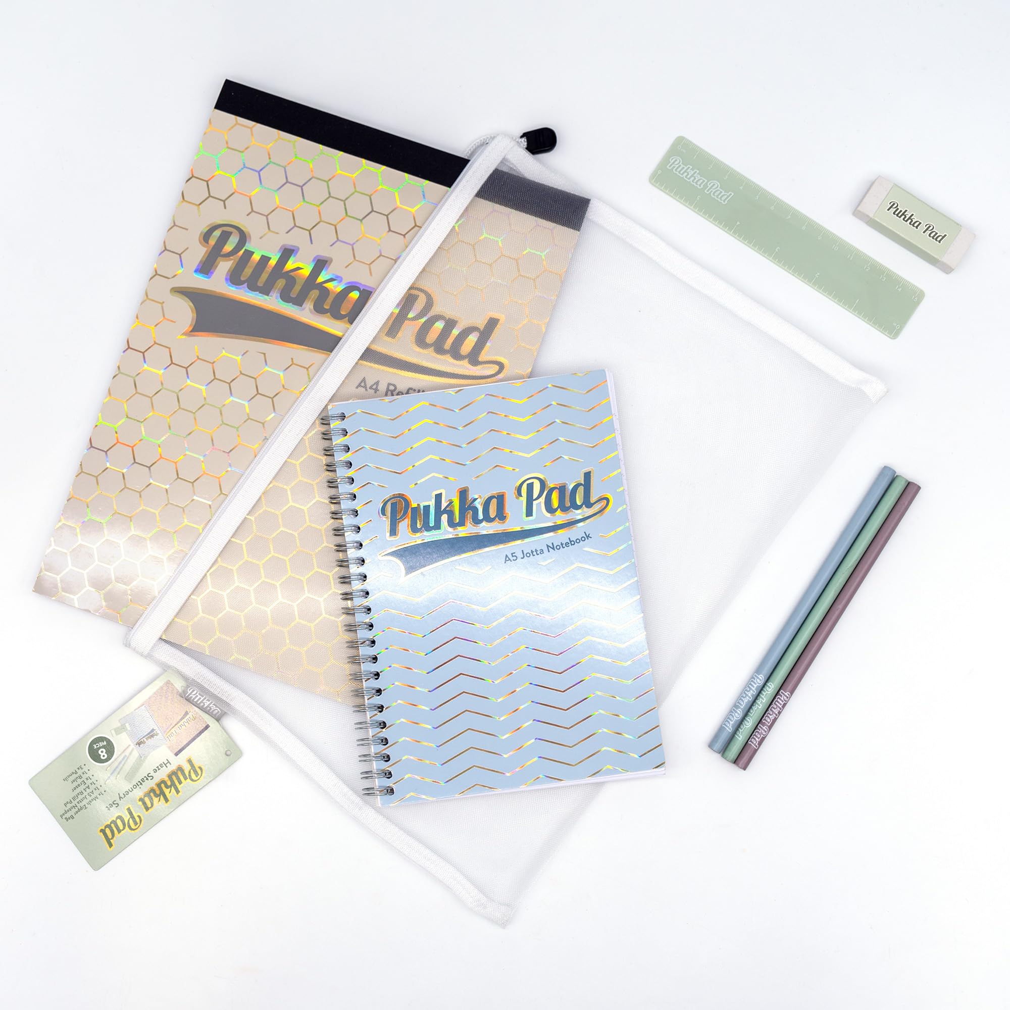 Pukka Pad Haze Stationery Bundle, Essential Back-to-School and Office Supplies Inside Reusable A4 Mesh Zipper Bag - Image 3