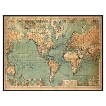 ヴィンテージ　イタリア製　デキャンタ　旧世界地図　1933-1965年 ヴィンテージ イタリア製 デキャンタ 旧世界地図 1933-1965 1933