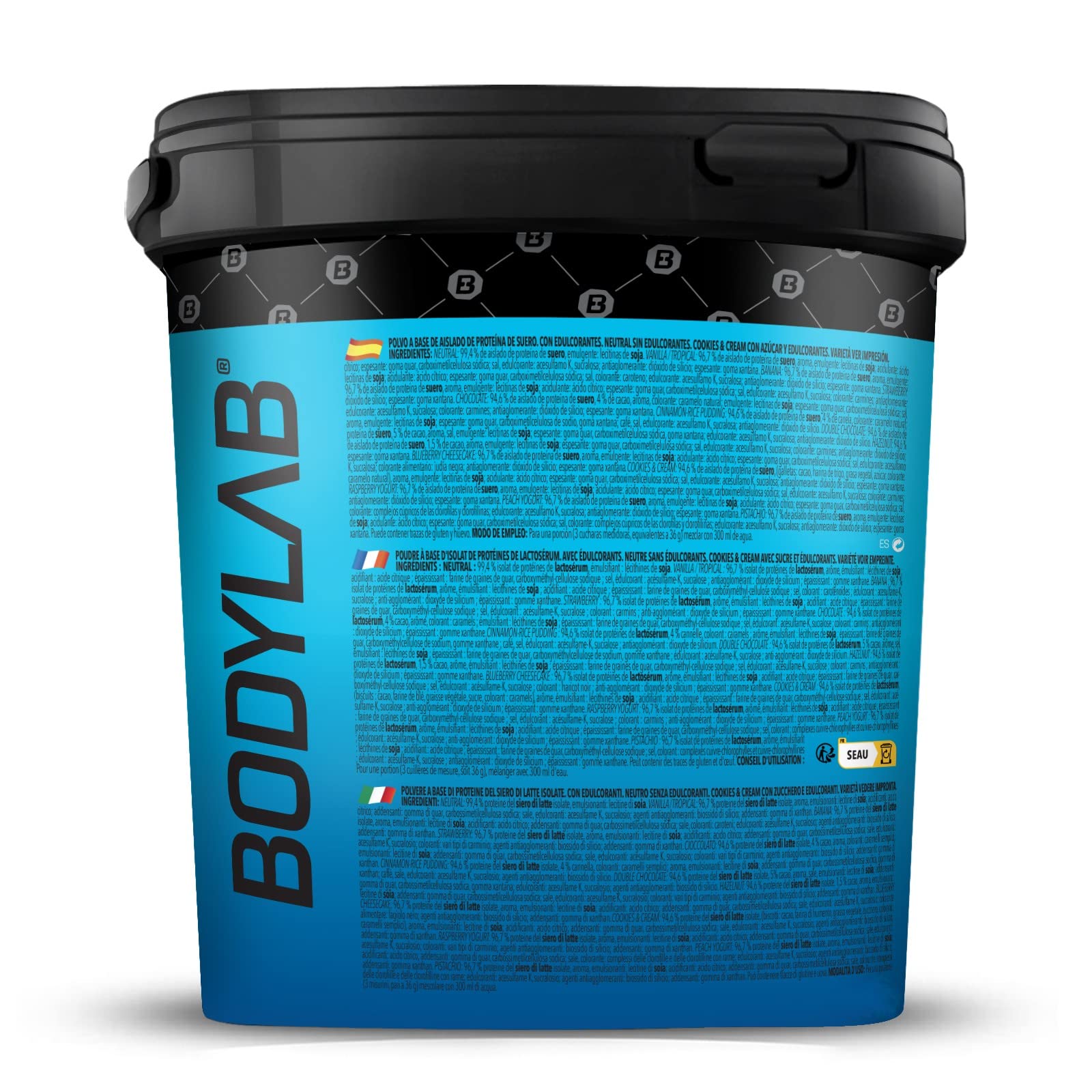Whey Protein Isolate 2kg Erdbeer Bodylab24, Eiweißpulver aus Whey Isolat, Whey Protein-Pulver kann den Muskelaufbau unterstützen, konzentriertes Iso-Whey-Protein frei von Aspartam
