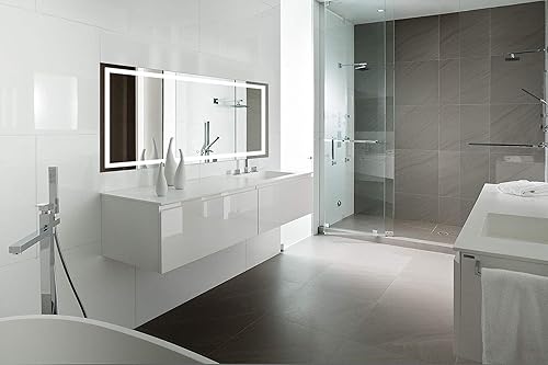 Miniatura 10 de Krugg Espejo de baño LED de 42 x 24 pulgadas  Espejo de tocador iluminado incluye atenuador y desempañador  Montaje en pared vertical u horizontal