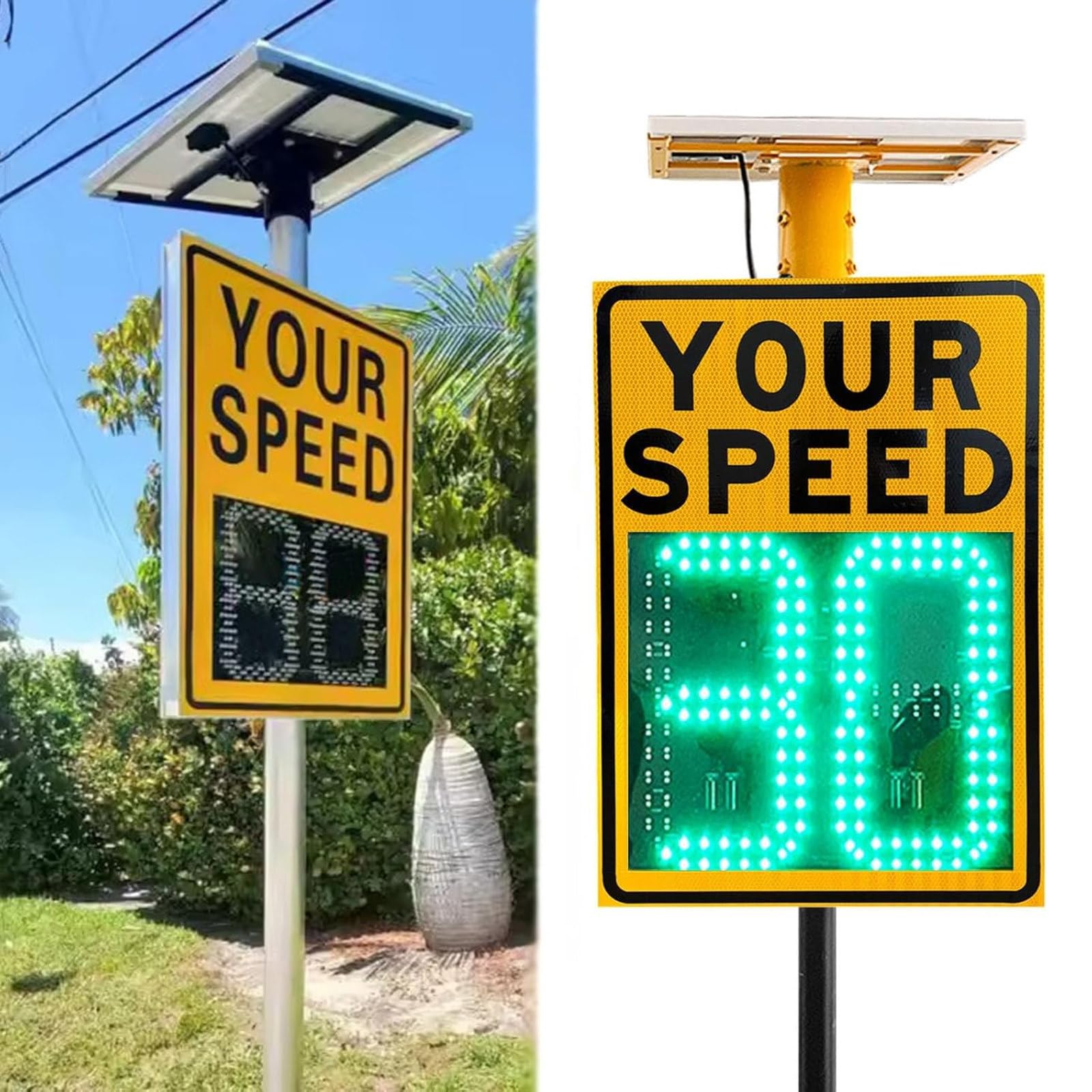 Zasilany energią słoneczną LED radar znak prędkości dla bezpieczeństwa ruchu drogowego i kontroli ruchu drogowego