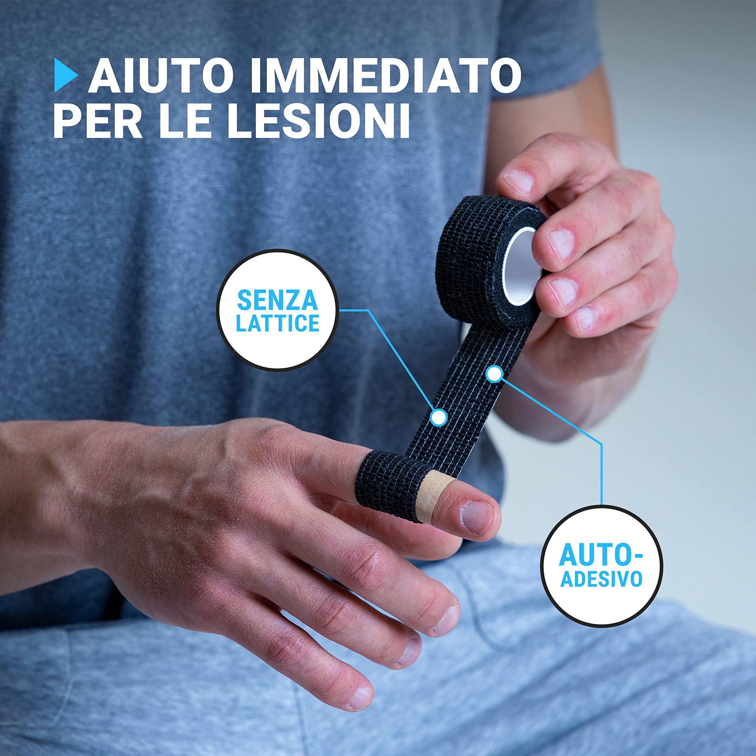 aurorayer 8 rotoli di bendaggio autoadesivo, 7,5 cm x 4,5 m, bendaggio elastico, bendaggio autoadesivo, per dita, cavallo, gatto, cane (blu
