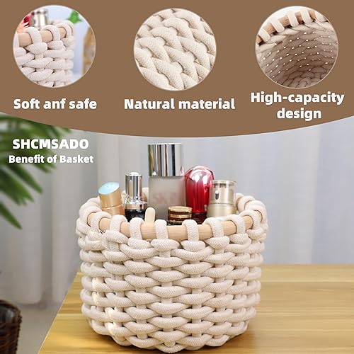 Miniatura 2 de Cestas anidables para horno para organización de juguetes y hogar, cesta de almacenamiento de cuerda de algodón, cesta de almacenamiento de regalo