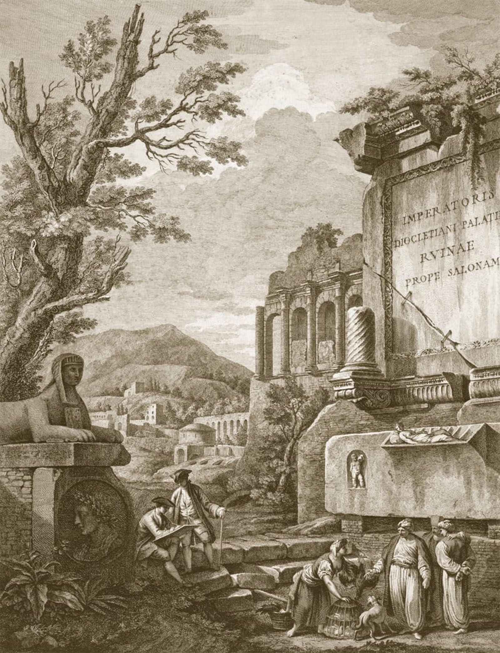SERENDIPITP Vintage Wall Art Canvas Nordic Poster Canvas Print Picture Ruins of the of Emperor Diocletian At Spalatro in Dalmatia by Robert Adam Wall Art Poster for Home Decor 60x90cm