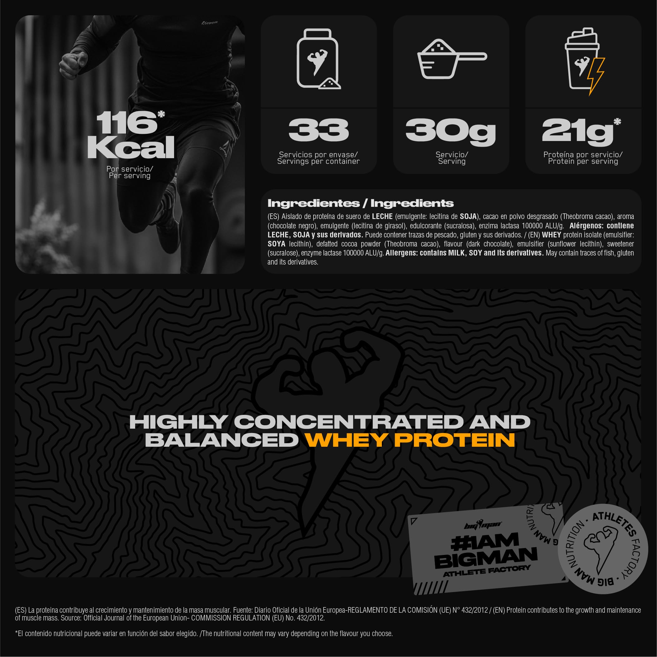 Pack BigMan Ultimate Whey Protein 1 kg + Creatina 180 gr | Proteína de suero de leche en polvo, Desarrollo de Masa Muscular y Recuperación, Fuerza, Resistencia. (1 kg, Vainilla Canela)