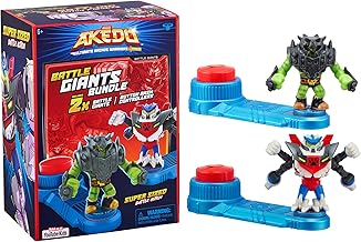 Akedo - Ultimate Arcade Warriors Battle Giants Versus Pack - Scratch-Atron VS Tonk - Mini Battling Action Figures Ready, Fight, Split Strike