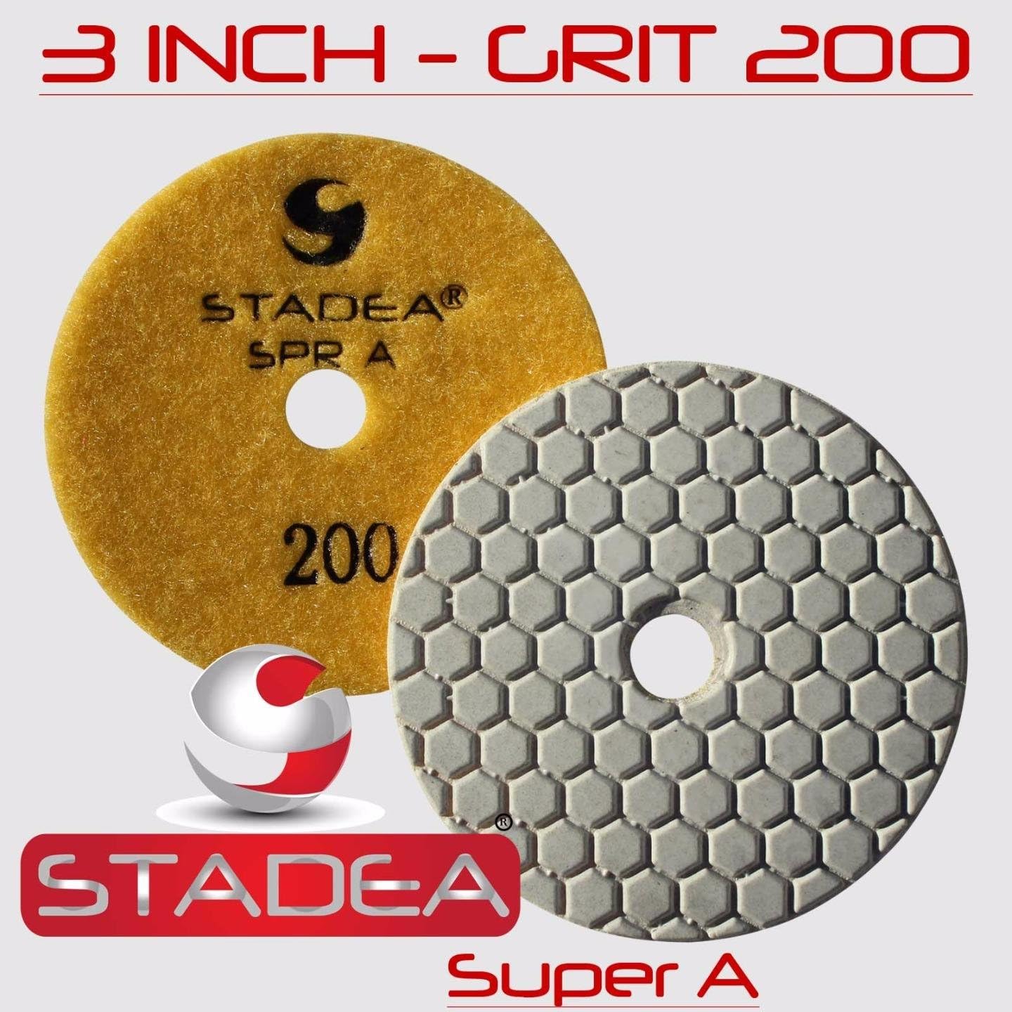 Stadea PPD155K Diamond Polishing Pad Dry 3" - Concrete Granite Stone Glass Polishing Grit 100