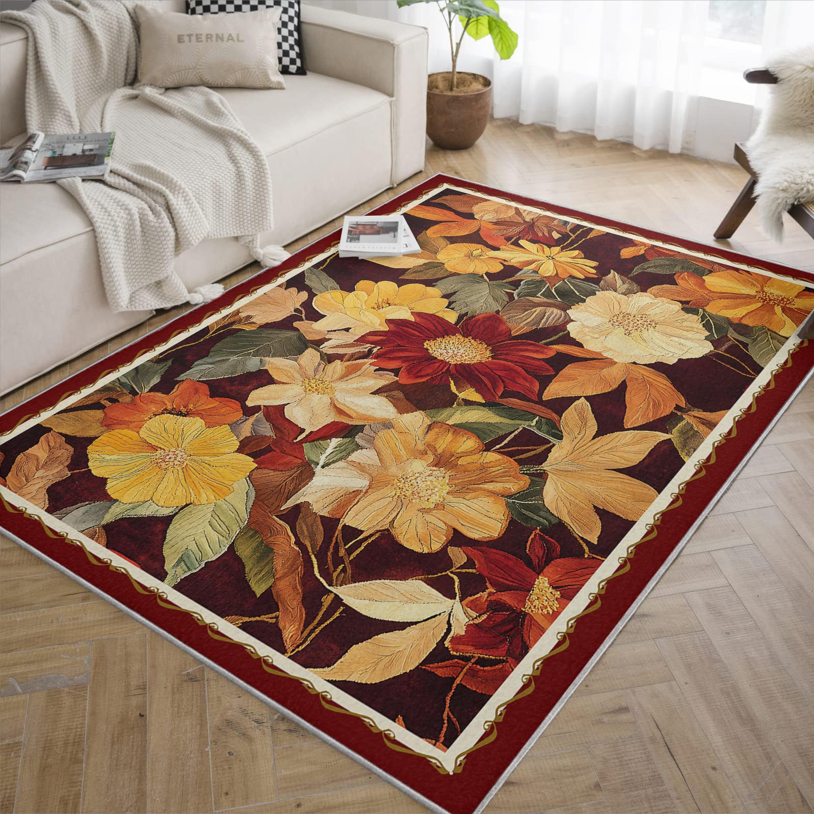 Tapis de sol colorés pour salon et bureau bohème chic 80x150cm