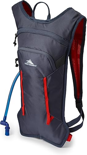 Miniatura 11 de High Sierra Hydrahike 2.0 Mochila de hidratación con bolsa de agua de 2L para correr, senderismo, campamento o ciclismo Negro -,Azul grisáceo,Negro