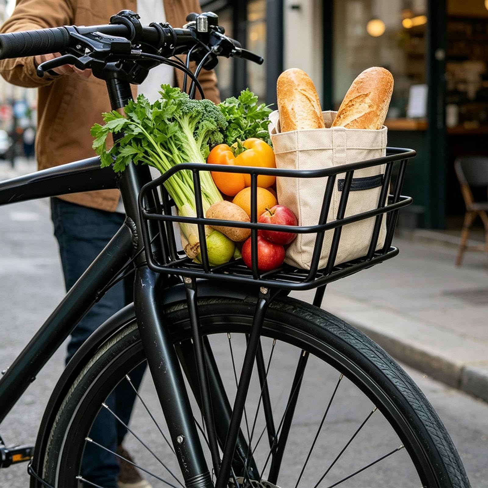 Panier Vélo Organisateur en Maille Léger et Réglable à Grande Capacité