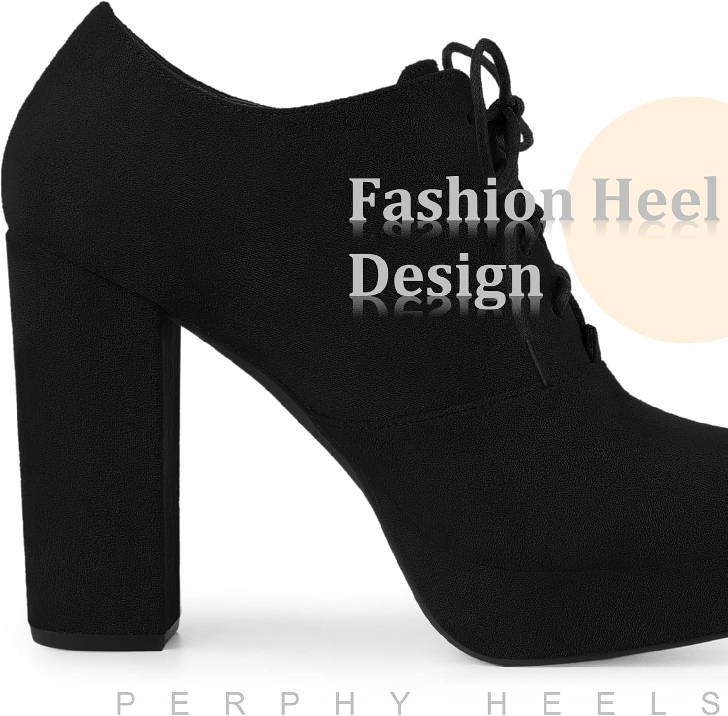 Perphy Women's Platform Chunky Heel Lace Up Ankle Booties - Image 5