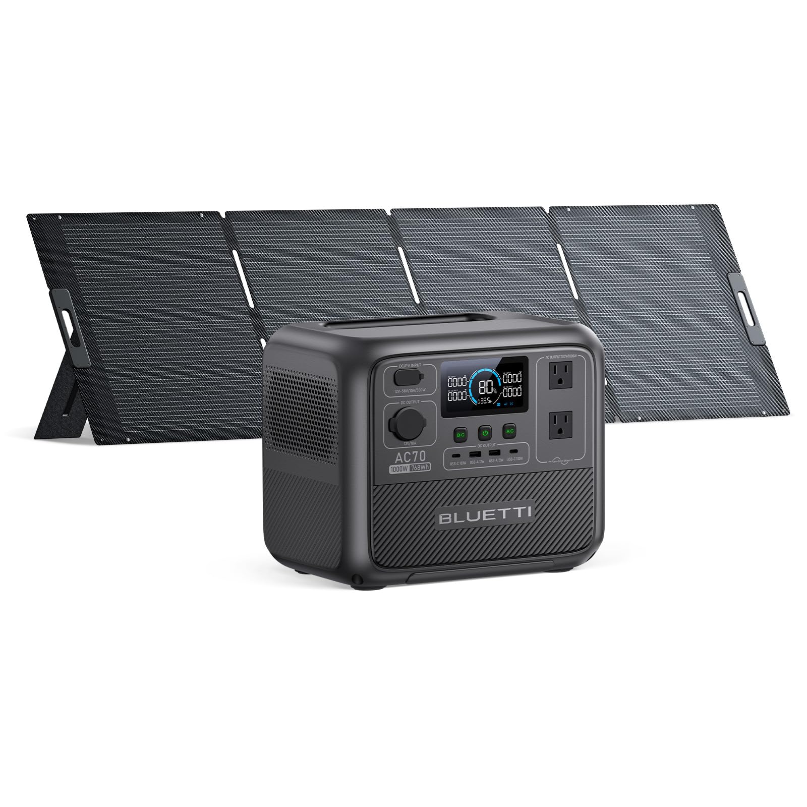 Amazon.co.jp: BLUETTI ポータブル電源 AC70 768Wh/1000W ソーラー