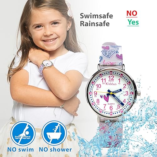 Miniatura 3 de Kiddus Educational Kids Watch for Children Boy and Girl. Analogue Time Teacher Wristwatch with Exercises. Japanese Quartz Movement. Easy to Read and