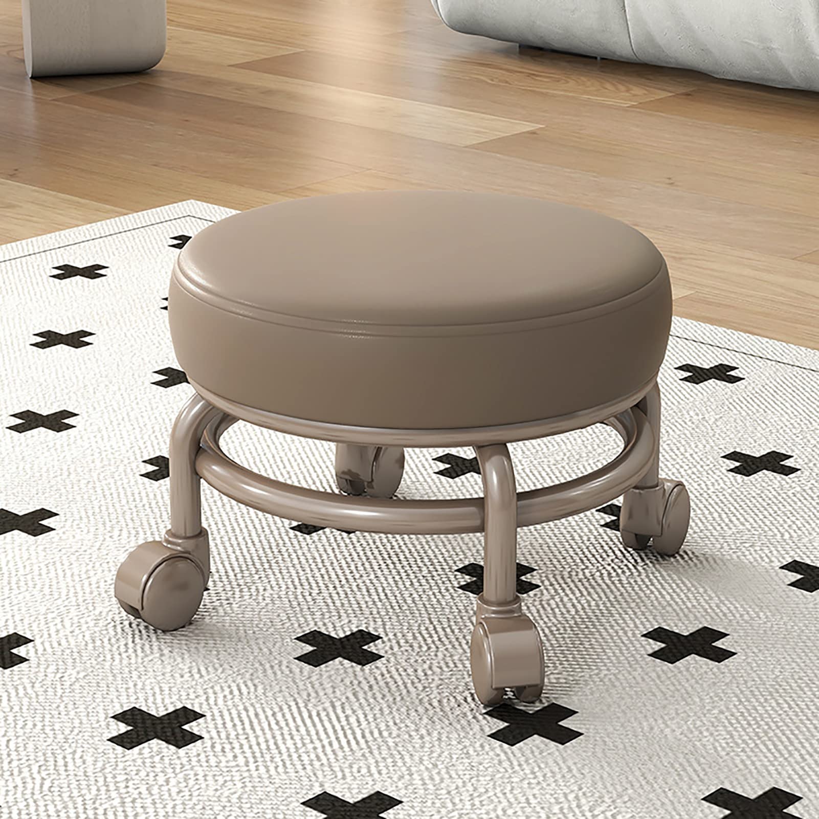 Tabouret roulant pour le garage et le bureau à domicile avec coussin confortable