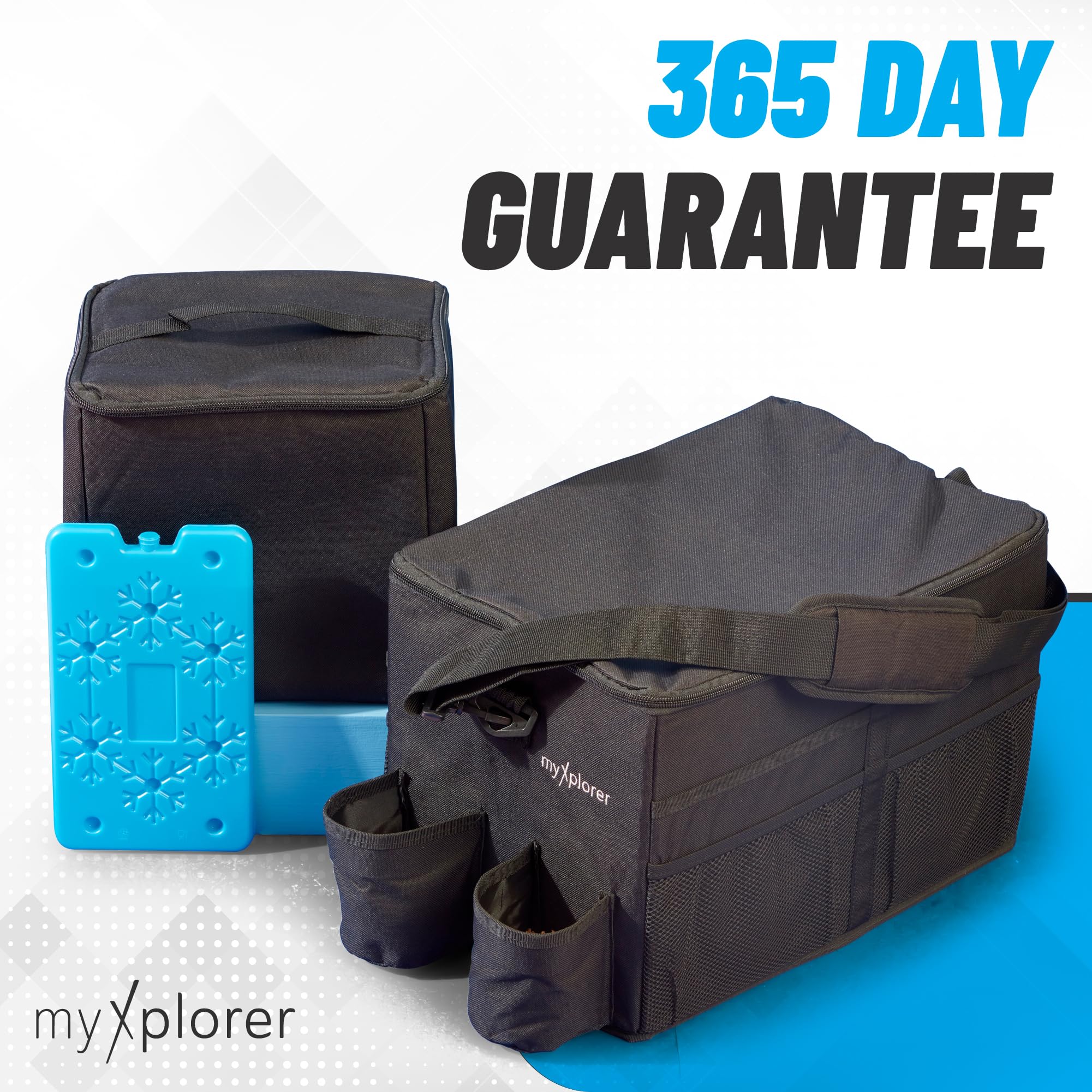 Organizzatore per sedile anteriore per furgone e auto con sacchetto termico, vano portaoggetti multi-scomparto, cinghia di trasporto imbottita, clip antiscivolo, 26 L (nero)