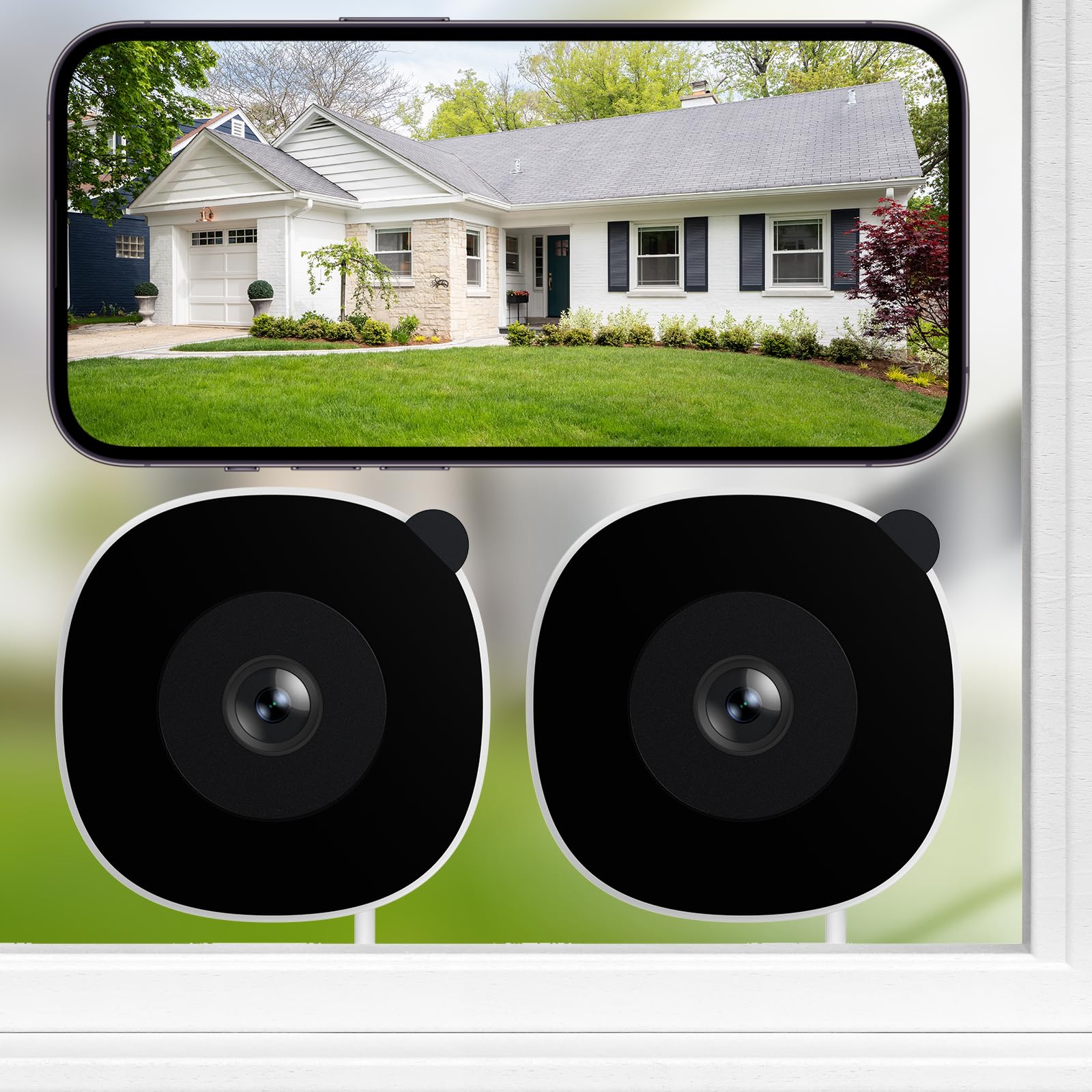 Photo 1 of INFIYA 2K No Drill Window Camera-2 Pack 2.4Ghz & 5Ghz WiFi Dome Cameras for Home Security for Indoor & Outdoor Monitoring, Color Night Vision, Human Detection, 24/7 Recording, Ideal for Apartment, K1