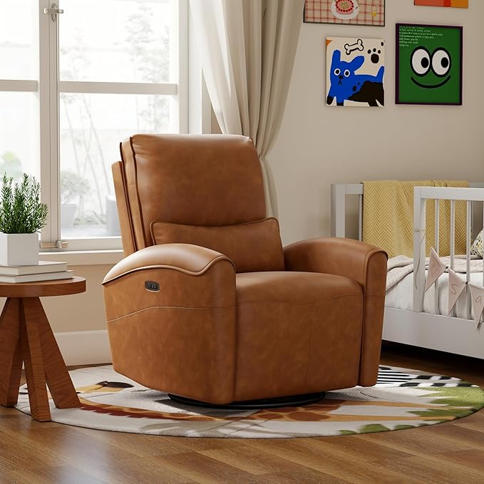 Sillón Reclinable Giratorio con Soporte Lumbar y USB miniatura 6
