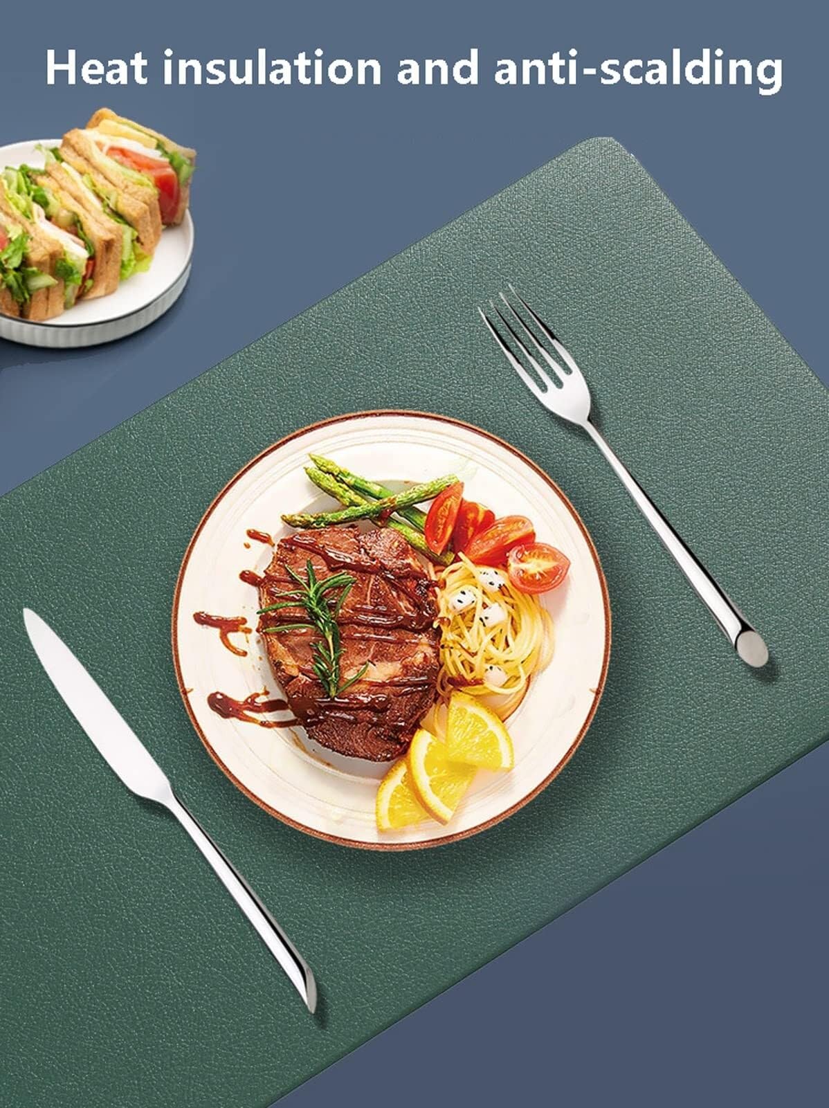 Decoración de Mesa, manteles Individuales, Mantel de Comedor para Cocina, Juego de 4 de Piel sintética, Resistente al Calor y Antideslizante, Doble Cara, Ideal para el hogar, 45 x 30 cm.