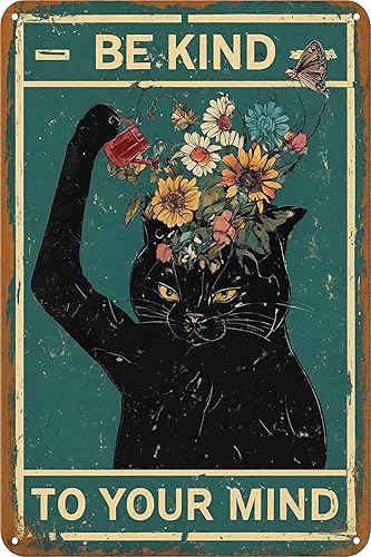 Letrero creativo de metal de 8 x 12 pulgadas, divertido letrero personalizado, arte de pared vintage, letreros de hojalata de flores, regalos para