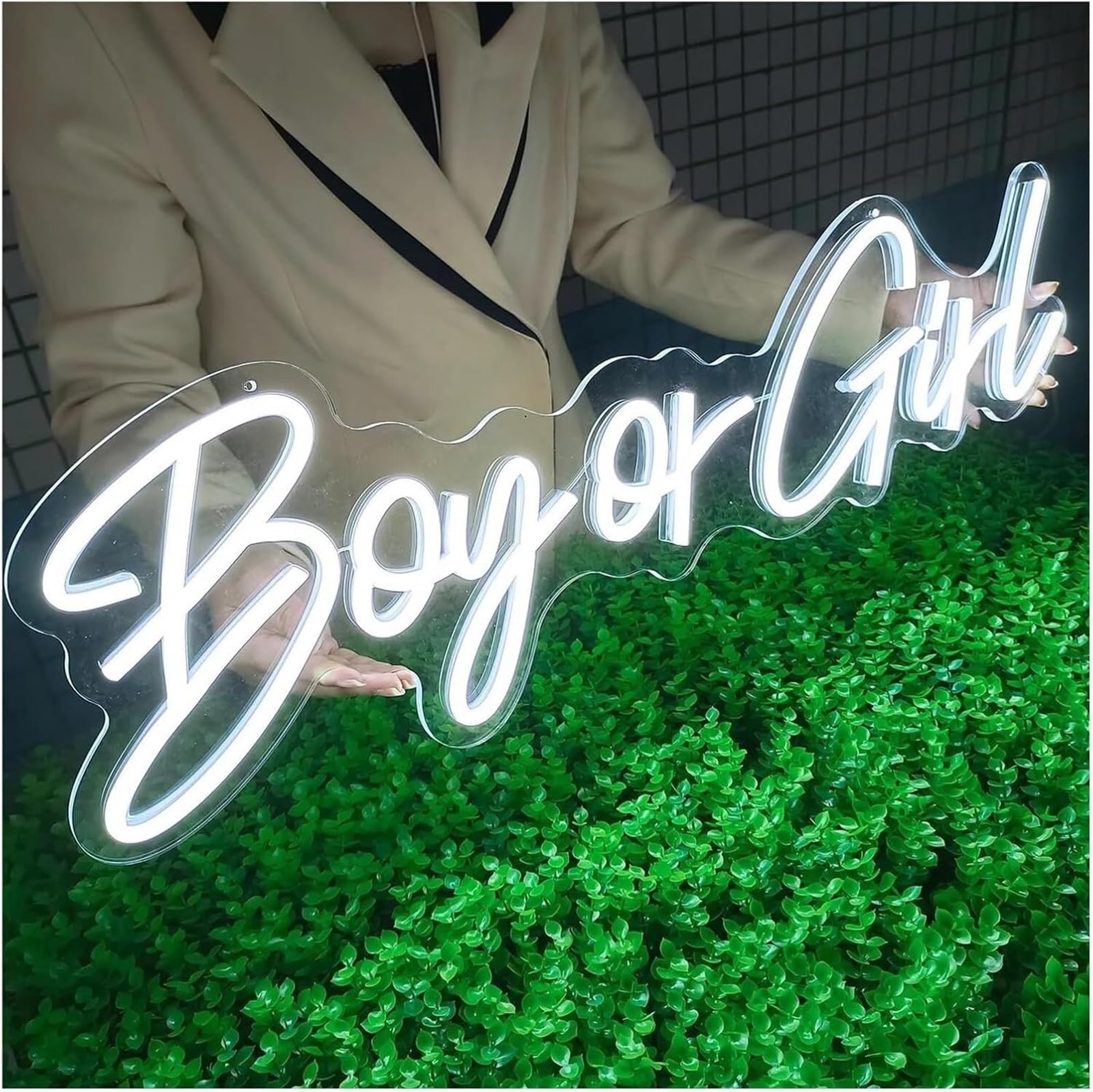 Per interni per decorazioni al neon Lampada ambientale rilassante con luci al neon, luminosità regolabile, segno per ragazzo o ragazza(D)