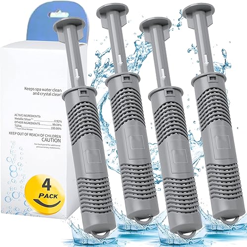 Spa Ag+ - Palitos minerales para bañera de hidromasaje, cartucho mineral de iones de plata que dura 4 meses (4 unidades, gris) disponible en Yaxa Costa Rica