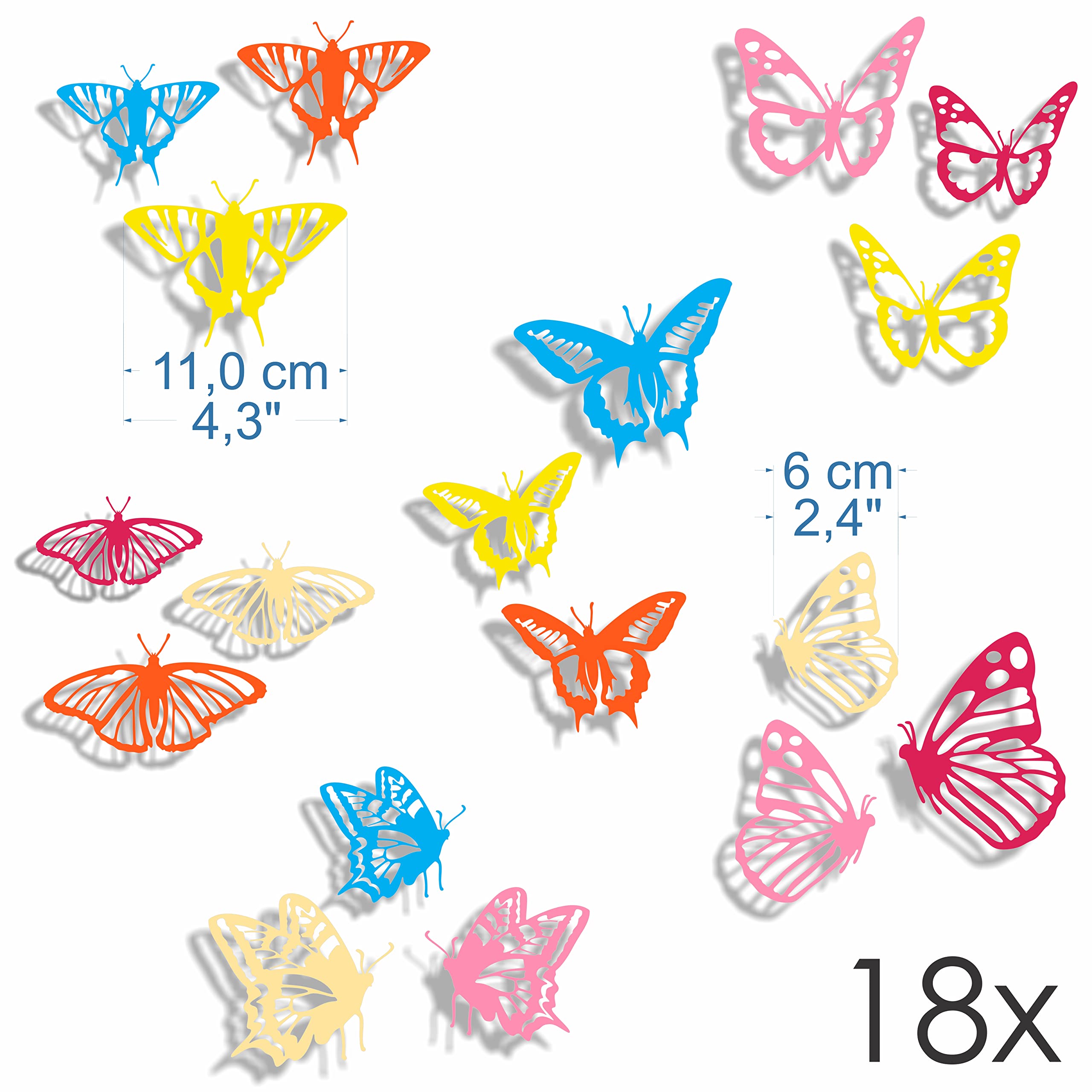 imaggge.com Anti-Collision Stickers for Glass Doors (18 Detailed Butterflies) - Image 2