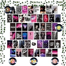 60PCS Aesthetic Room Decor with Ivy Vines Retro Wall Collage Kit Retro Aesthetic Records Picture Wall Decor for Wall Dorm Collage Bedroom 80s 90s Wall Art Decor for Girl Teens Women Vintage Posters