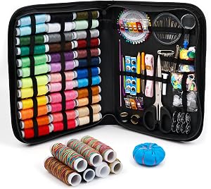 INSCRAFT Sewing Kit, 200 Premium Sewing Supplies, 41 XL Thread Spools, Suitable for Traveller, Adults, Kids, Beginner, Emergency, DIY and Home by Inscraft