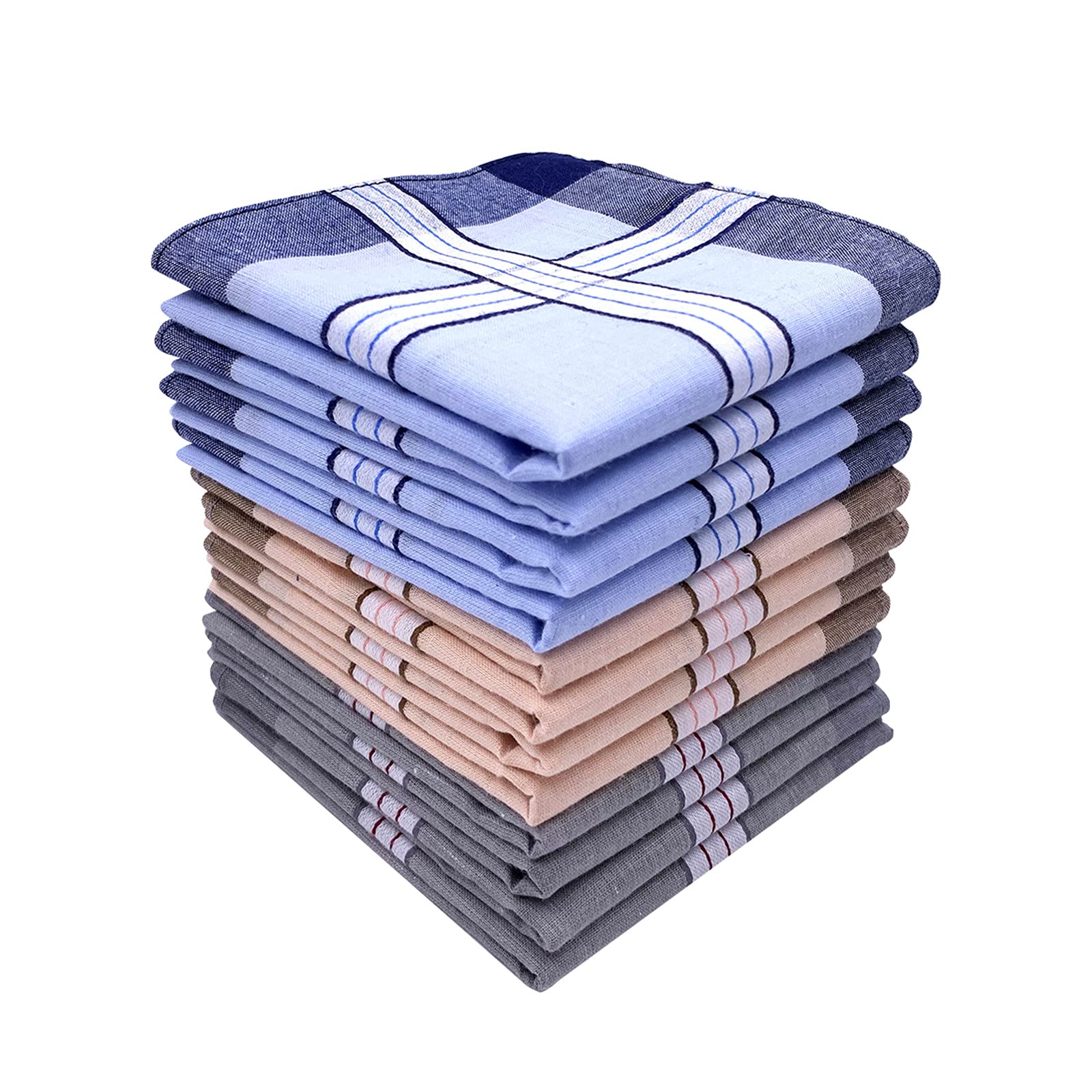 Men's Handkerchiefs 100% Cotton Handkerchief with Check Pattern