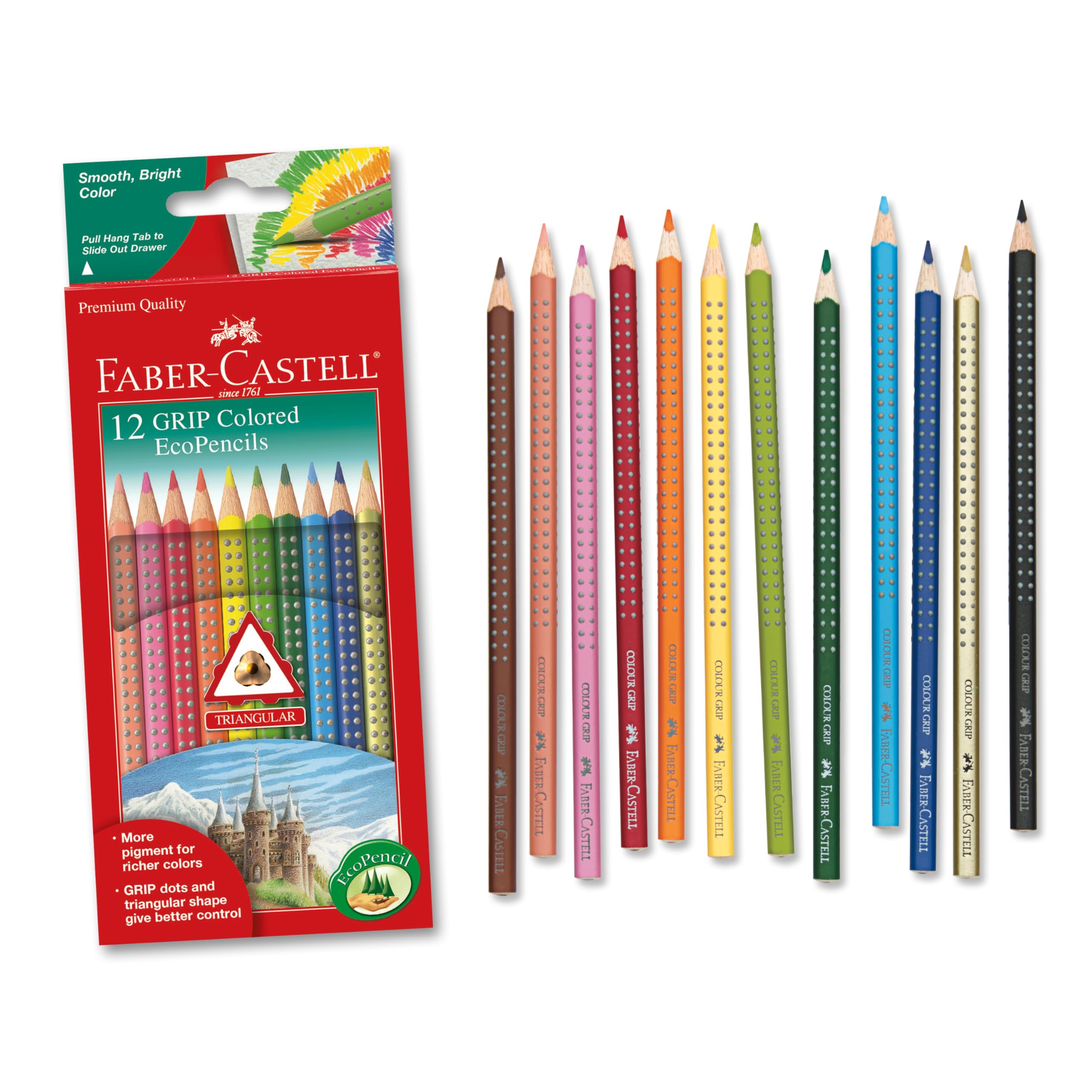 Faber-Castell Grip Colored EcoPencils - 12 Count