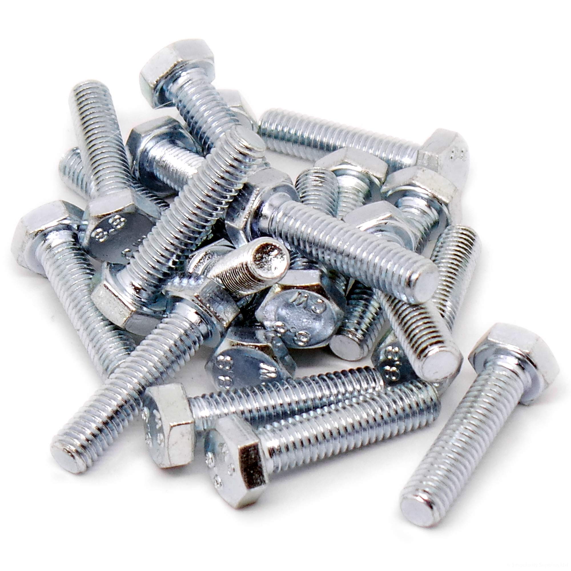 Bullone Esagonale Grado 8, 7/16-20 X 2-1/4 Pollici, Filettatura Fine, Zincato Giallo, Fasteners Inc.