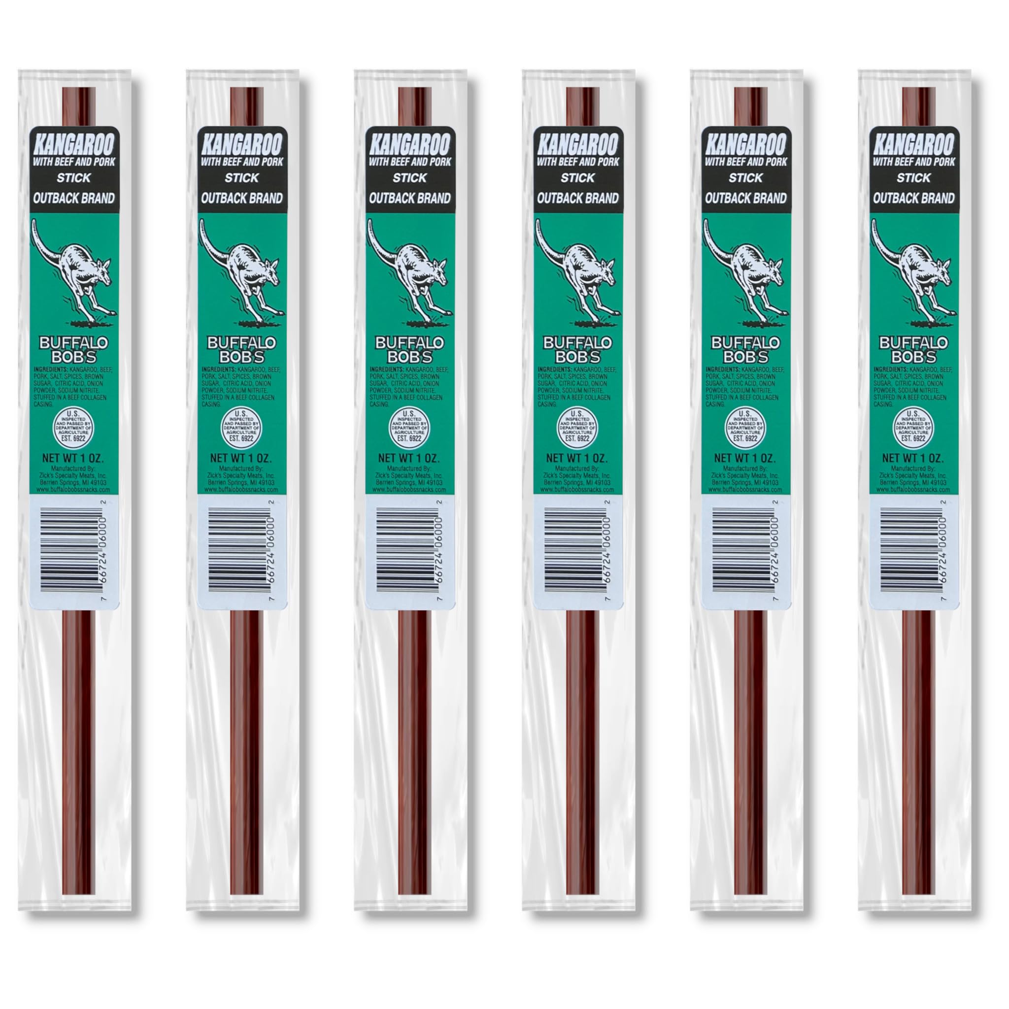 Buffalo Bob's Meat Sticks (6 Pack) - Kangaroo Outback