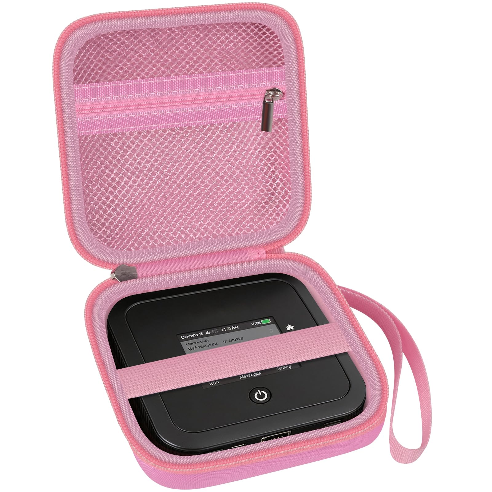 Travel Router Case Compatible with NETGEAR Nighthawk M7 Pro/ M6 M6 Pro MR6150 6500/ M5 5G MR5200 5100/ M1 M2 Mobile Hotspot. WiFi Router Storage Carrying Holder with Mesh Pocket (Box Only) (Pink)-image-43