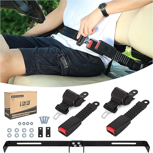 10L0L Kit de soporte para cinturón de seguridad para carrito de golf, ajuste universal para 2 pasajeros, EZGO TXT RXV para Yamaha y Club Car Front